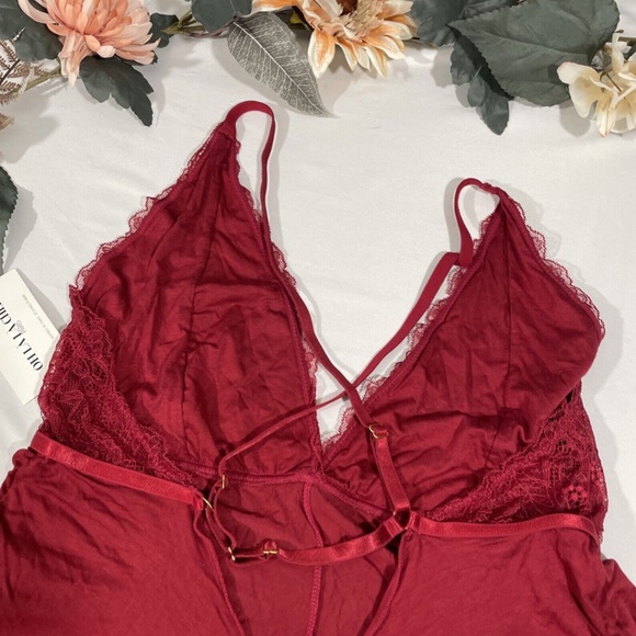 NWT $40 Oh La La Cheri [ L/XL ]‎ Patrice Teddy Romper in Rhubarb Red - Picture 9 of 11